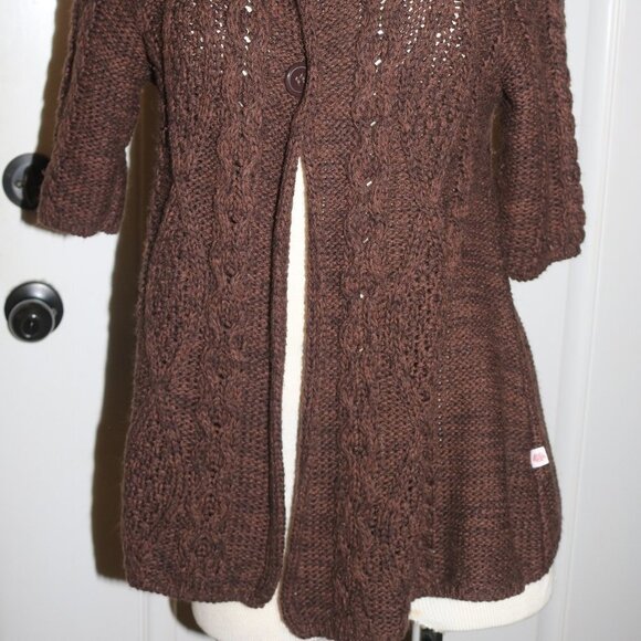 Pink Cardigan brown knit size large nice and simple - Picture 7 of 7